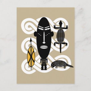 Carte Postale Art tribal africain abstrait moderne contemporain