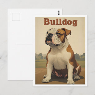 Carte Postale Art Vintage Bulldog