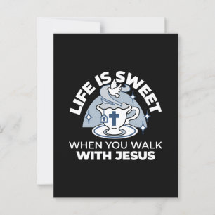 Carte Postale Art Vivant Fidèle - Teacup avec Croix et Dove