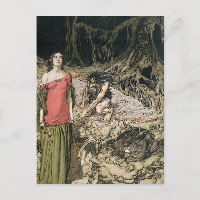 Carte Postale Arthur Rackham | Le Bois de Grimhilde, le papillon (Devant)