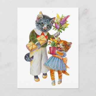 Carte Postale Arthur Thiele Chats Portant Des Cadeaux