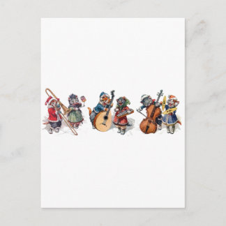 Carte Postale Arthur Thiele - Orchestre de chats dans la neige