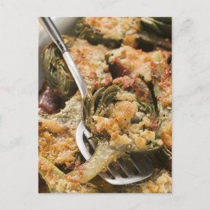 Carte Postale Artichauts farcis avec garniture gratin
