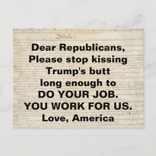 Carte Postale Article I Constitution Congrès Faites Votre Travai (Devant)