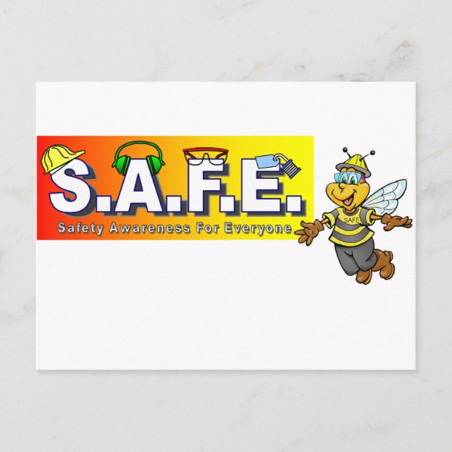 Carte Postale Articles de conscience de sécurité (Devant)