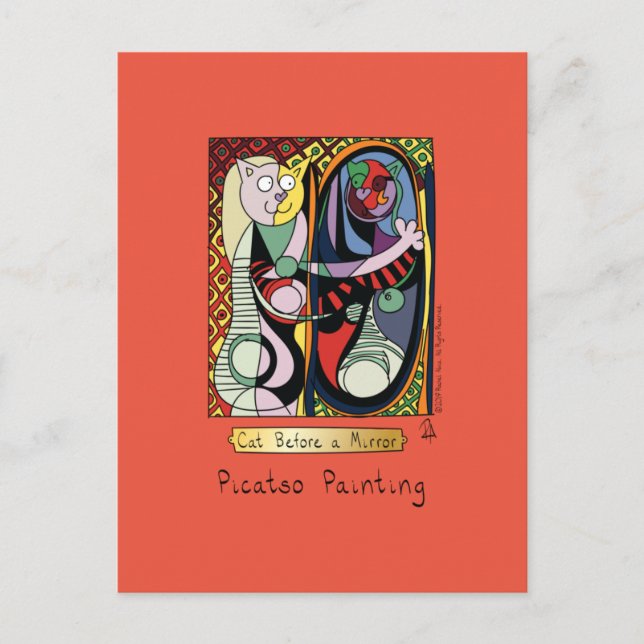 Carte Postale Artiste de chat drôle (Devant)