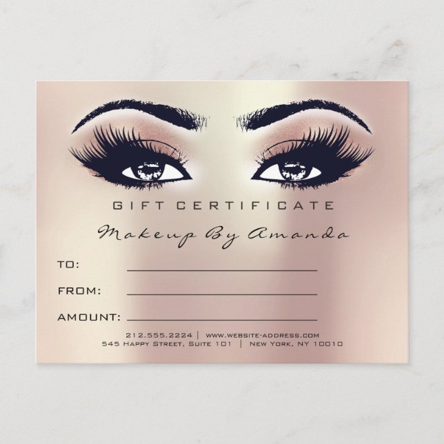 Carte Postale Artiste de maquillage d'extension de certificats-c (Devant)
