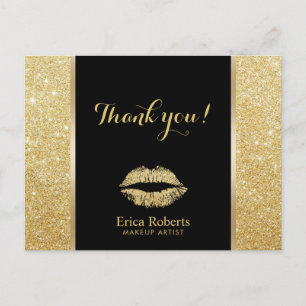 Carte Postale Artiste maquillage Moderne Parties scintillant or 