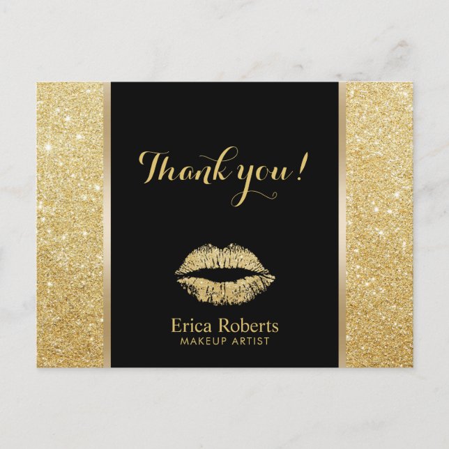 Carte Postale Artiste maquillage Moderne Parties scintillant or  (Devant)