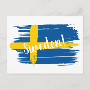 Carte Postale Artistic Brushstroke Sweden Flag