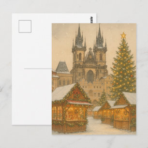 Carte postale artistique de Noël à Prague - Hiver