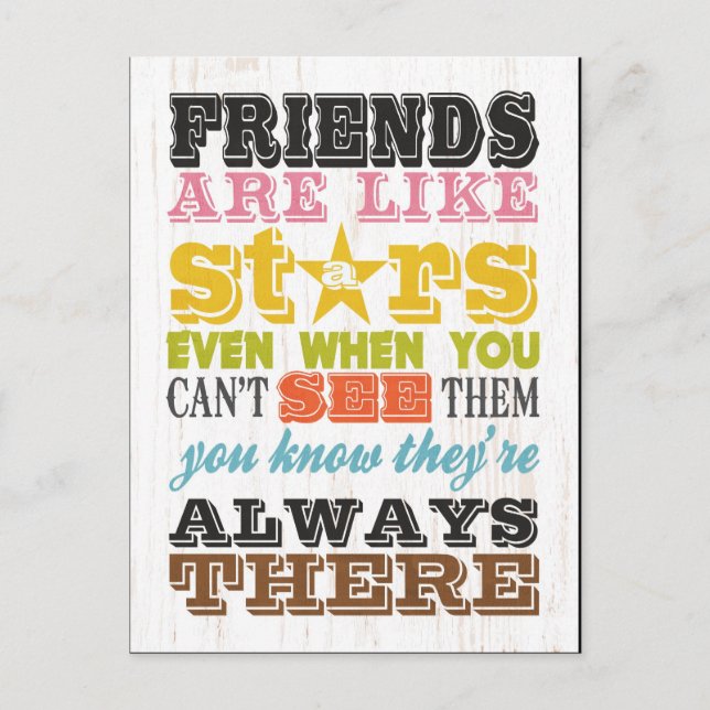 Carte Postale Arts Inspirationnels - Les Amis Sont Comme Des Éto (Devant)