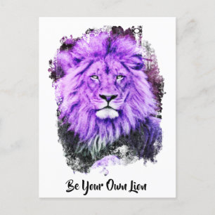Carte Postale *~* Artsy AP23 Peinture Artistique Violet LION 