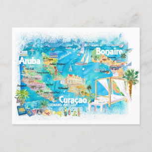 Carte Postale Aruba Bonaire Curacao Iles illustrées Voyage