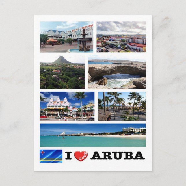 Carte Postale Aruba - I Love - (Devant)
