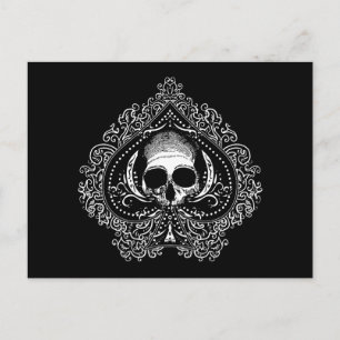 Carte Postale As de pique crâne