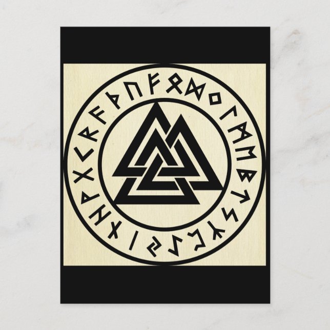 Carte Postale Asatru, vieille religion norse, symboles, odin & T (Devant)