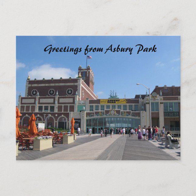 Carte Postale Asbury Park NJ Paramount Theater, Salutations pour (Devant)