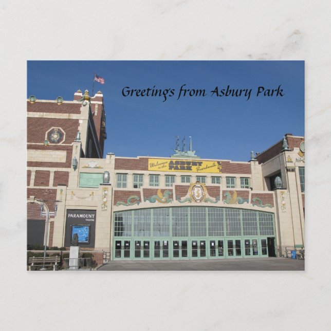 Carte Postale Asbury Park NJ Paramount Theatre & Convention Hall (Devant)