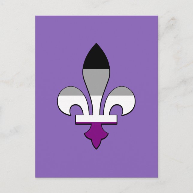 Carte postale Asexuality pride fleur-de-lis (Devant)