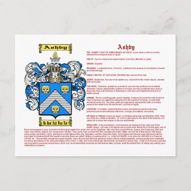 Carte Postale Ashby (signifiant) (Devant)