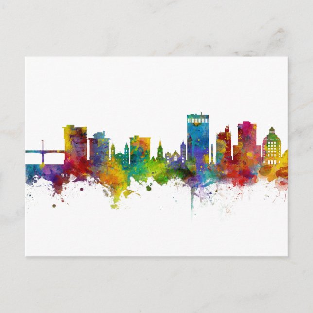 Carte Postale Asheville Caroline du Nord Skyline (Devant)