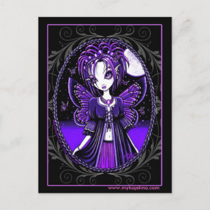 Carte postale "Ashly" Purple Papillon Lune Fée
