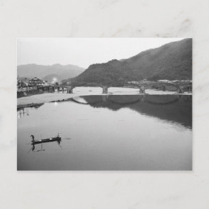 Carte Postale Asie, Japon, Iwakuni. Pêcheurs et pont historique