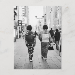 Carte Postale Asie, Japon, Tokyo. Geishas sur la Ginza.