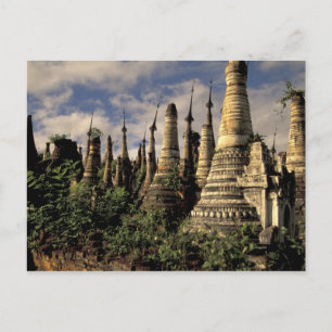 Carte Postale Asie, Myanmar, lac Inle. Ruines anciennes de