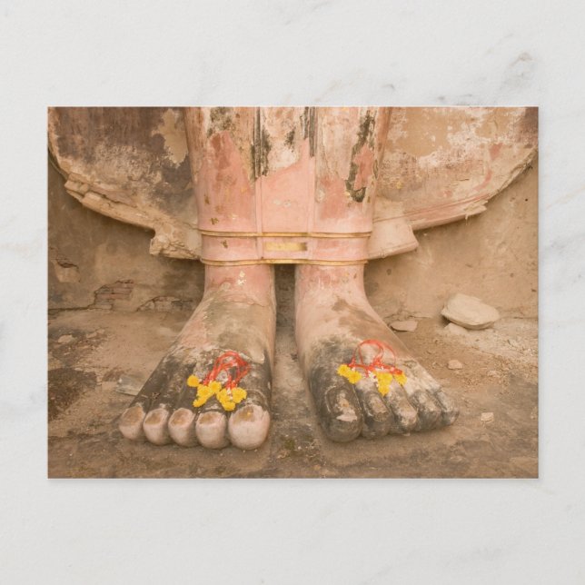 Carte Postale Asie Thaïlande, Sukhothai, les pieds de Bouddha et (Devant)