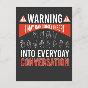 Carte Postale ASL American Sign Language Interprète Sourd