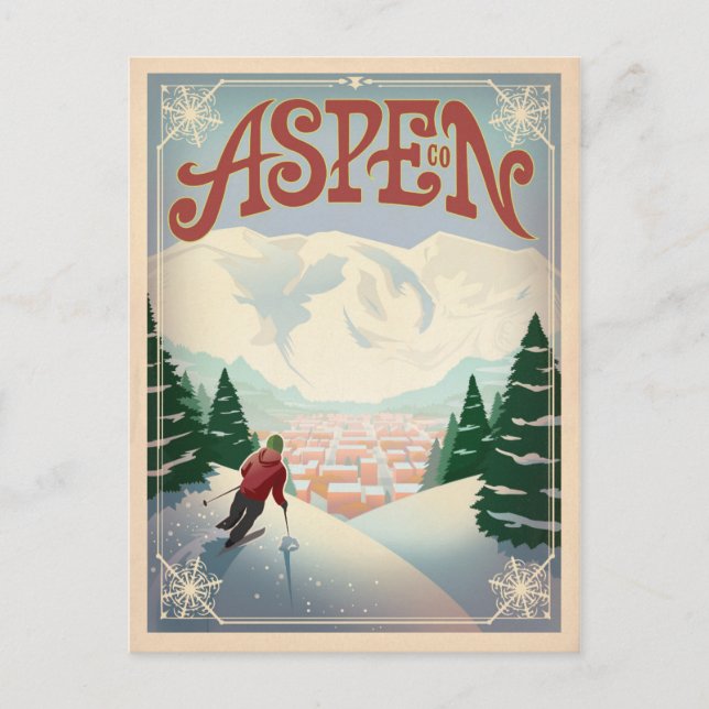 Carte Postale Aspen, Colorado | Pistes de ski (Devant)