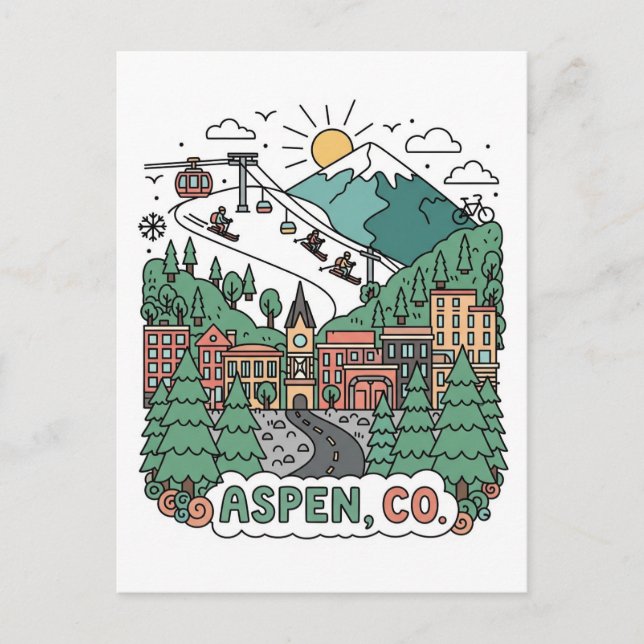 Carte Postale Aspen Colorado Voyage (Devant)