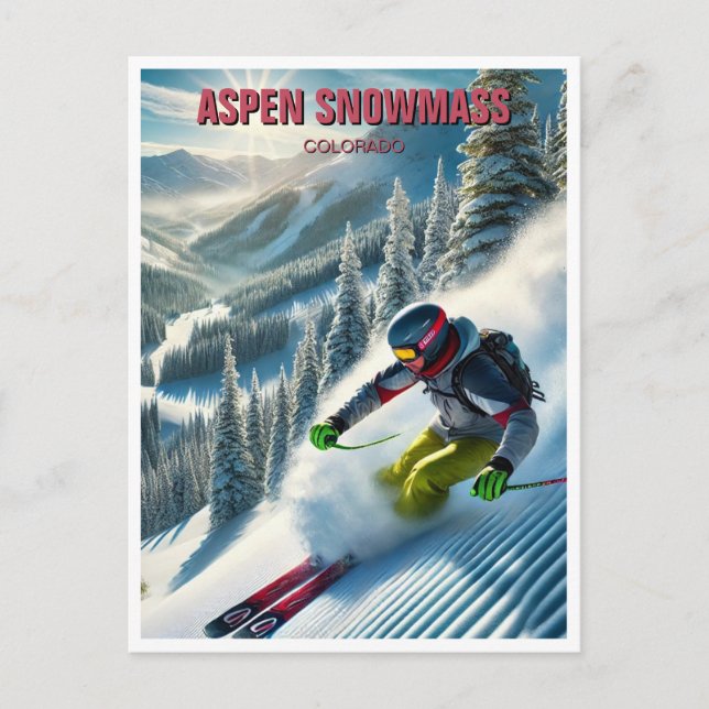 Carte Postale Aspen Snowmass Skier (Devant)