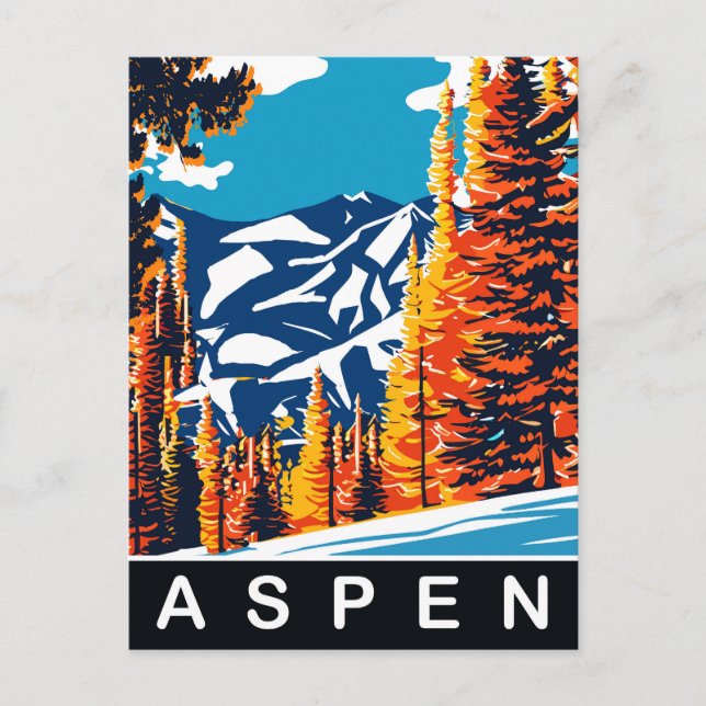 Carte Postale Aspen, Voyage (Devant)