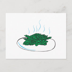 Carte Postale asperges sur une assiette