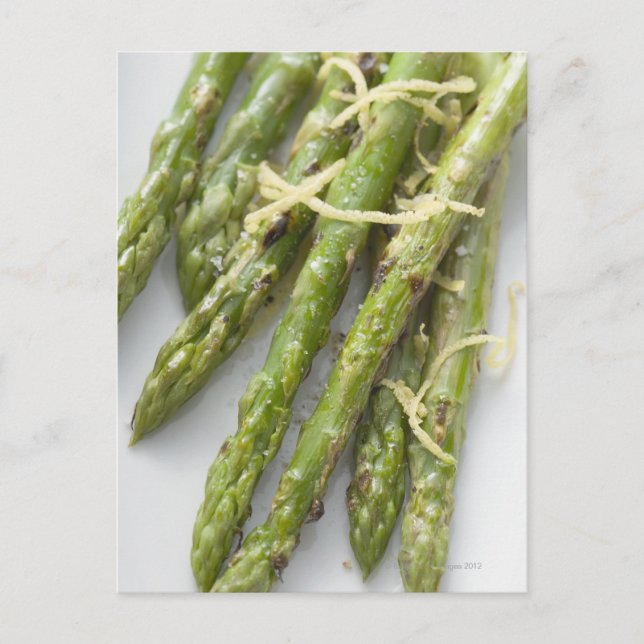 Carte Postale asperges vertes grillées au zeste de citron, (Devant)