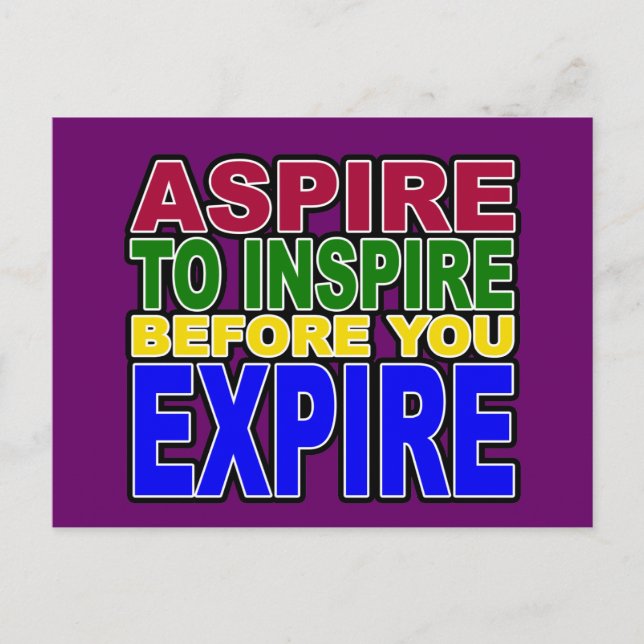CARTE POSTALE ASPIRER D'INSPIRER AVANT D'EXPIRER (Devant)