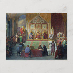 Carte Postale Assemblée des Croisés à Ptolemais en 1148, 1840