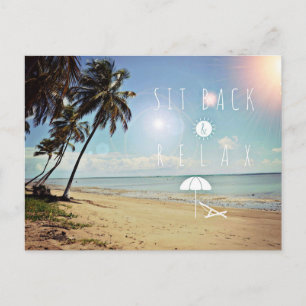 Carte Postale Asseyez-vous et détendez-vous sur une plage tropic
