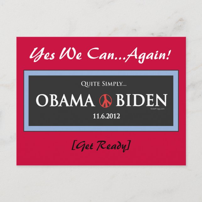 Carte postale assez simple OBAMA BIDEN 2012 (Devant)