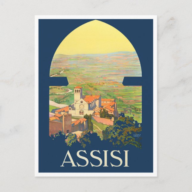 Carte Postale Assise Italie voyage millésime (Devant)