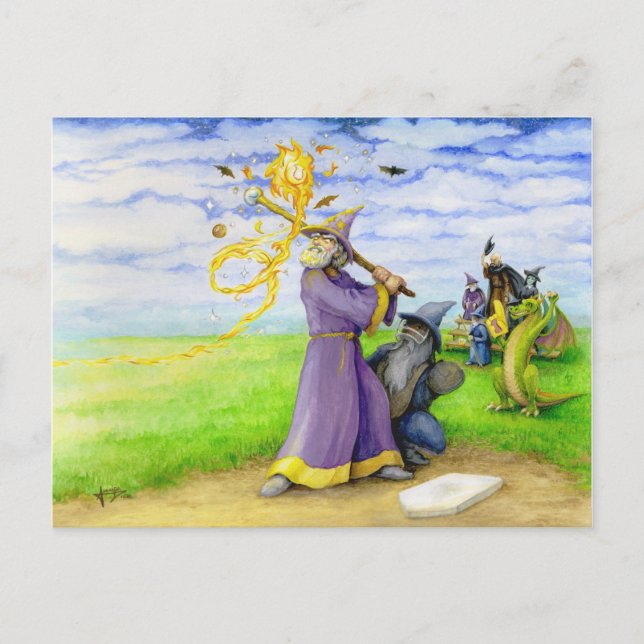 Carte Postale Assistant à Bat (Devant)