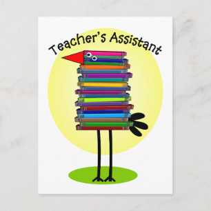 Carte Postale Assistant de l'enseignant "Book Bird" Design