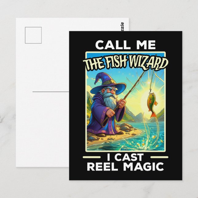 Carte Postale Assistant Pêche en gros (Devant / Derrière)