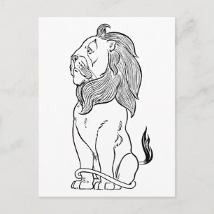 Carte Postale Assistant vintage d'Oz, Lion courageux