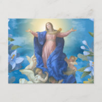 Assomption religieuse de Marie Anges Bleu Floral P