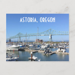 Carte Postale Astoria, Oregon, avec pont et marina