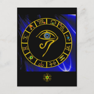 Carte Postale ASTRAL HORUS OEIL, BLUE TALISMAN Astrologie Graphi
